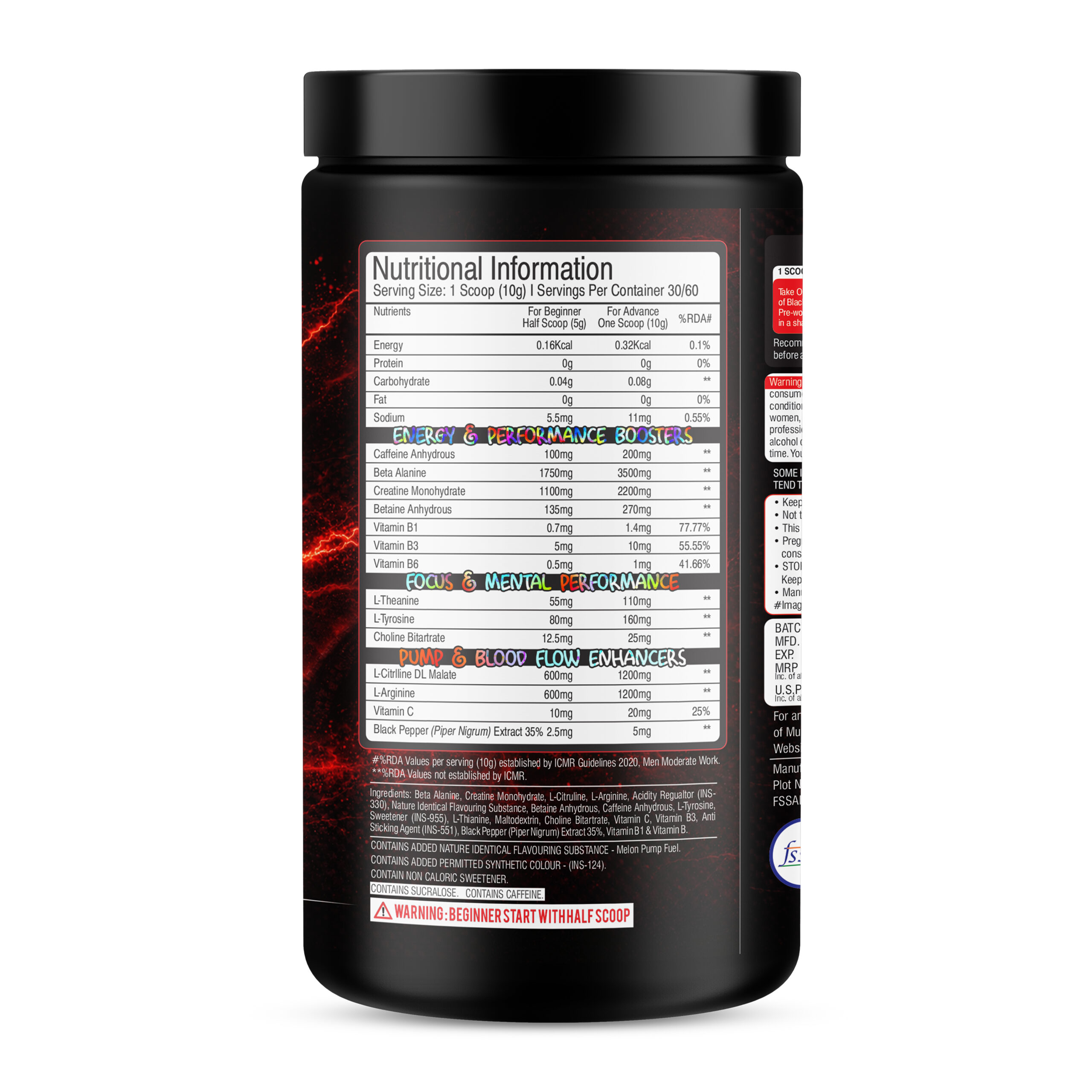Muscle Berry Black Shark Advanced Pre-Workout Formula – Extreme Energy, Muscle Pump & Focus Booster | Melon Pump Fuel | 300g - Image 3