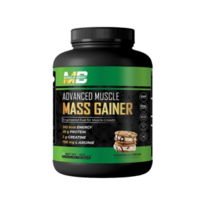 MuscleBerry Advanced Muscle Mass Gainer – High-Calorie Protein Powder with Creatine & L-Arginine | Weight Gain & Muscle Growth | 3kg (Cookies & Cream)